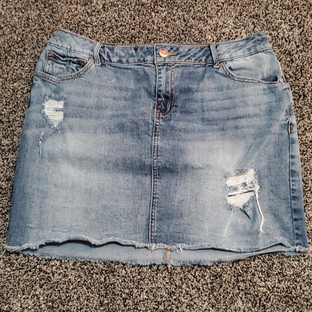Maurices mini denim skirt.